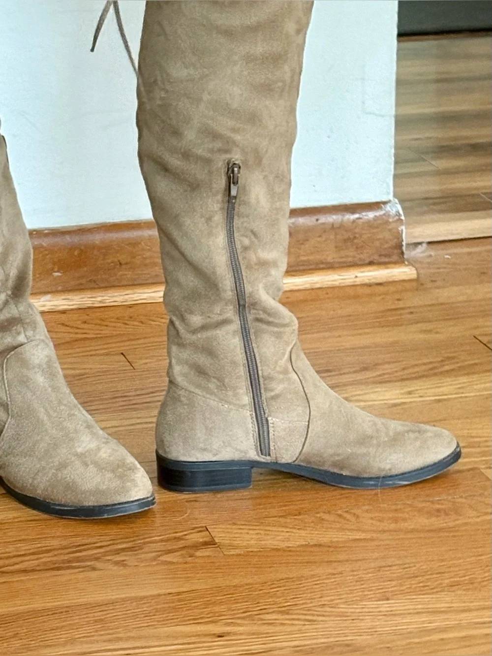 Women’s Over-the-Knee faux suede Boots in Tan